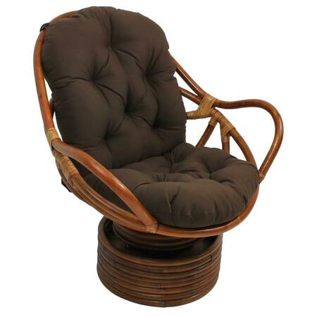 INTERNATIONAL CARAVAN Swivel Rocker with Twill Cushion, Chocolate 3310-TW-CH